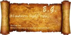 Blauhorn György névjegykártya
